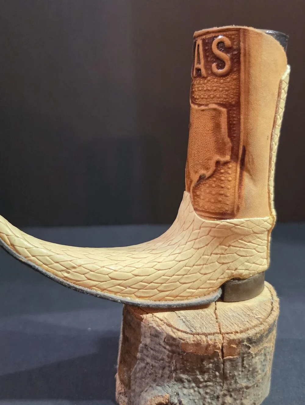 Texas Tooled Leather Mini Boot Shot Glass